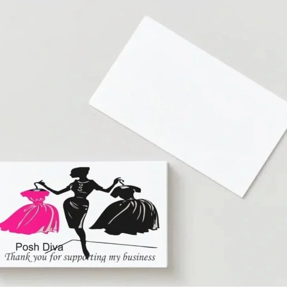30 Pcs Diva Thank You Business Cards – Boutique Graphic Insert Cards